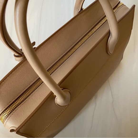 Prada Esplanade Saffiano City Calf Tote Bag Beige Small - Picture 8 of 15